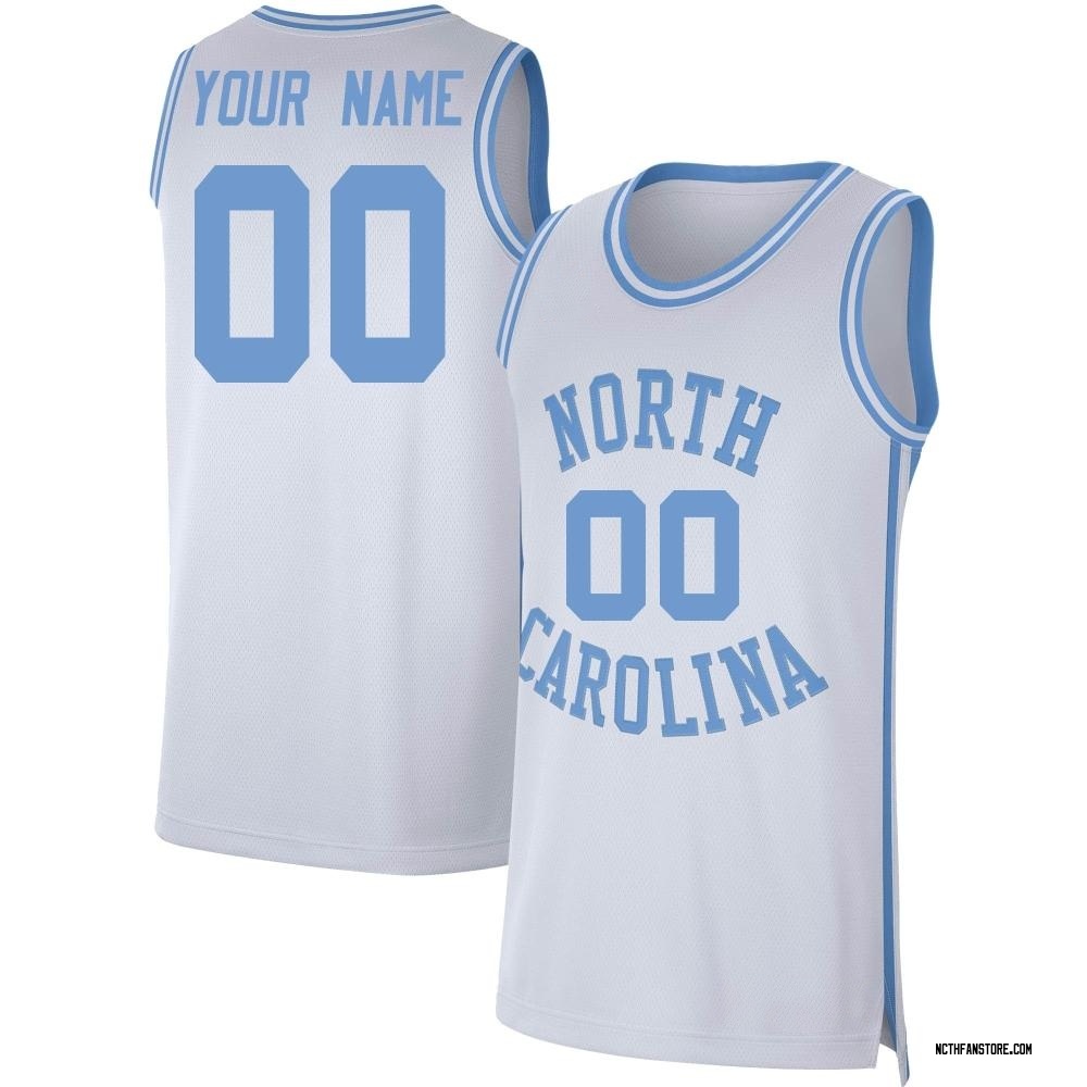 Men's Custom North Carolina Tar Heels Replica Retro Basketball Jersey - White