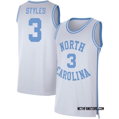 Men's Dontrez Styles North Carolina Tar Heels Replica Retro Basketball Jersey - White